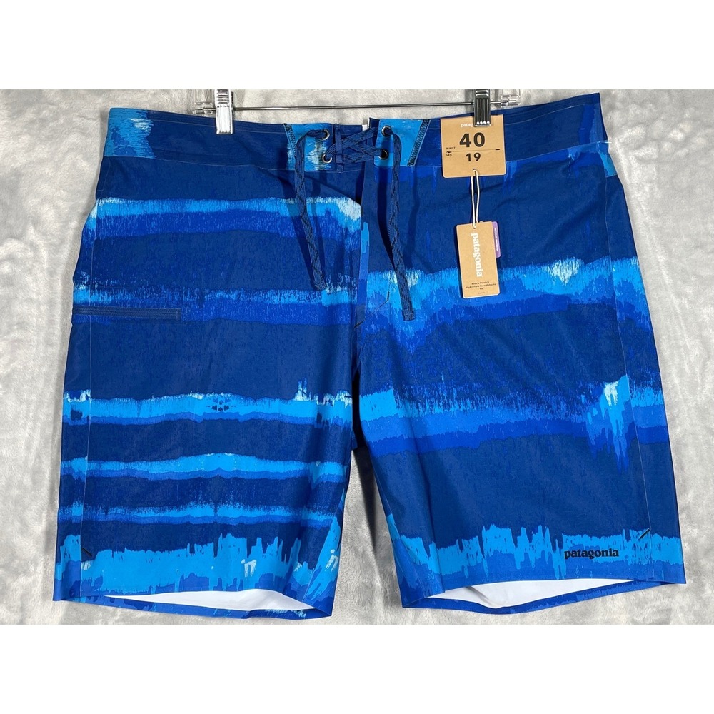 Patagonia Mens Hydroflow Boardshorts 40 Blue Water Reflections Stretch $119 NEW